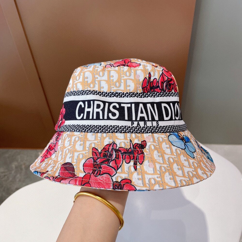 Dior Floral Oblique Print Bucket Hat
